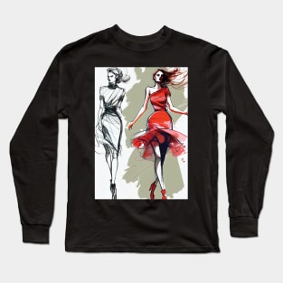 Fashion Illustrations: Elegant and On-Trend Long Sleeve T-Shirt